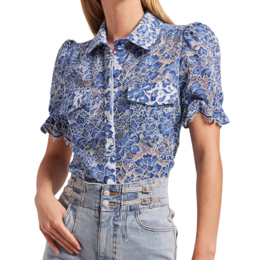 MINA LACE SHIRT BLUE