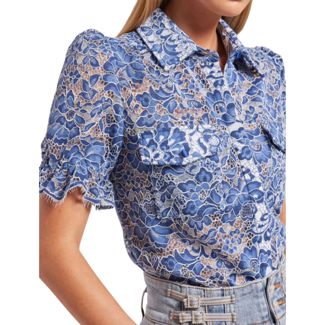 MINA LACE SHIRT BLUE