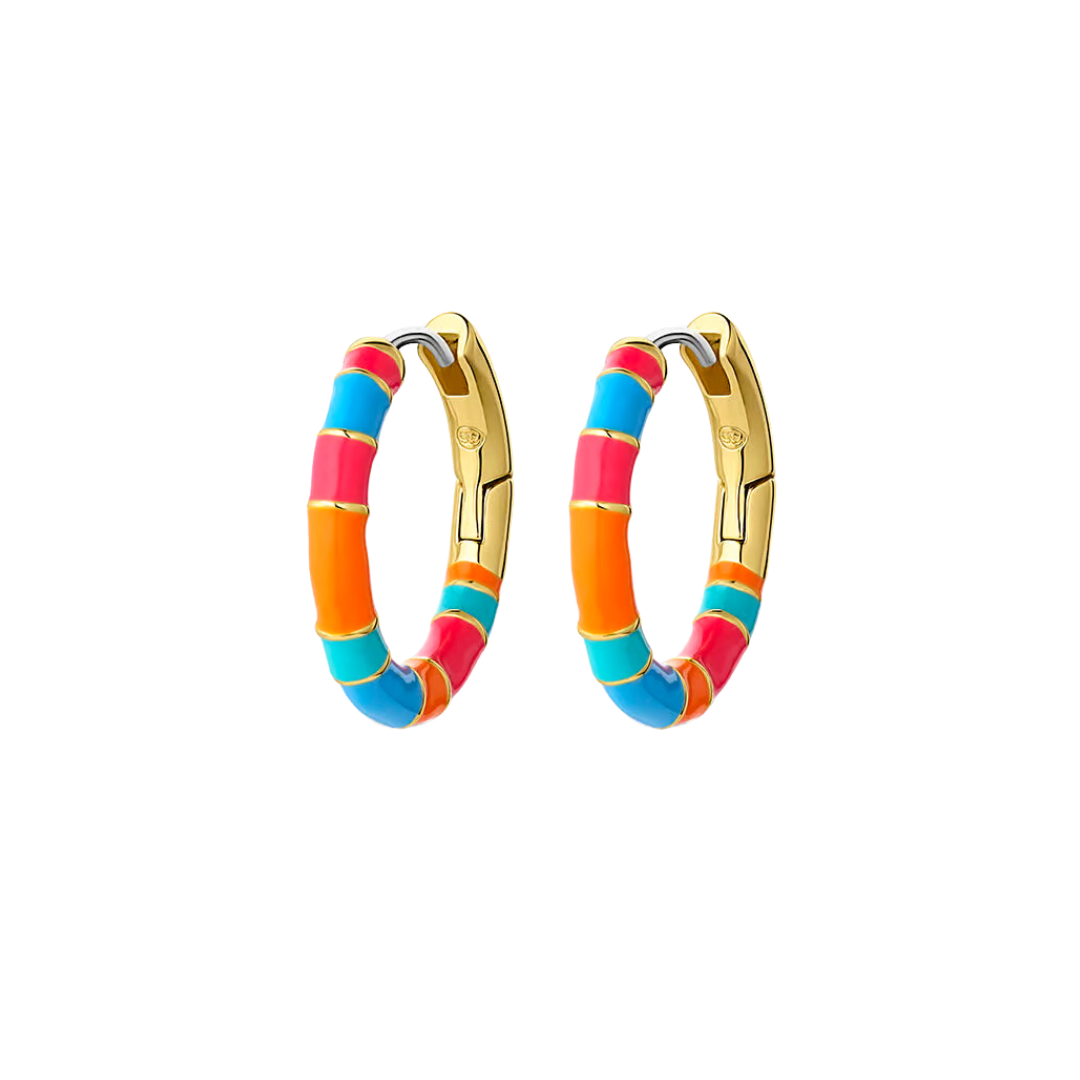 GIGI ENAMEL STRIPE HOOPS MIAMI