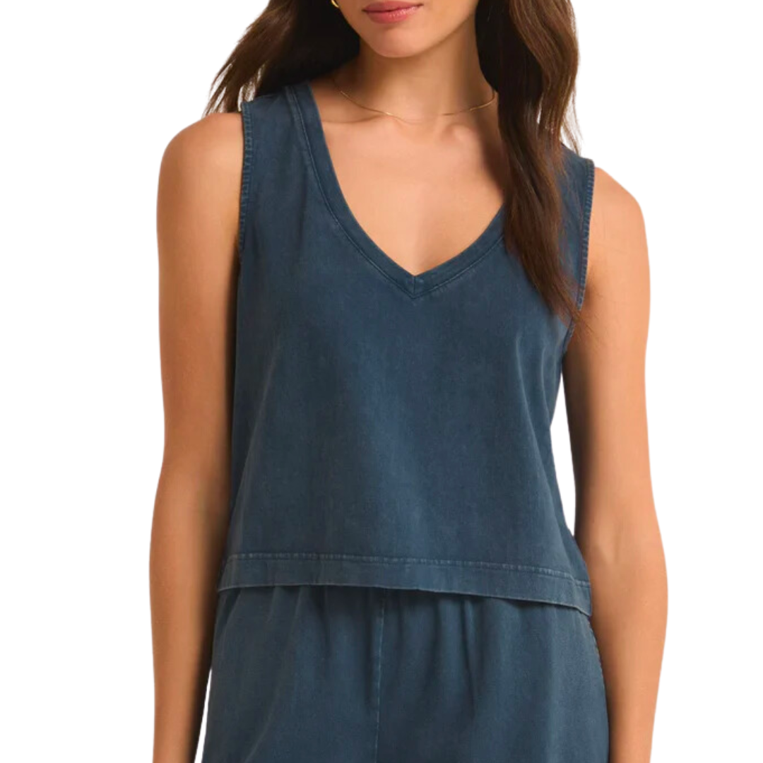 SLOANE VNECK TOP MIDNIGHT