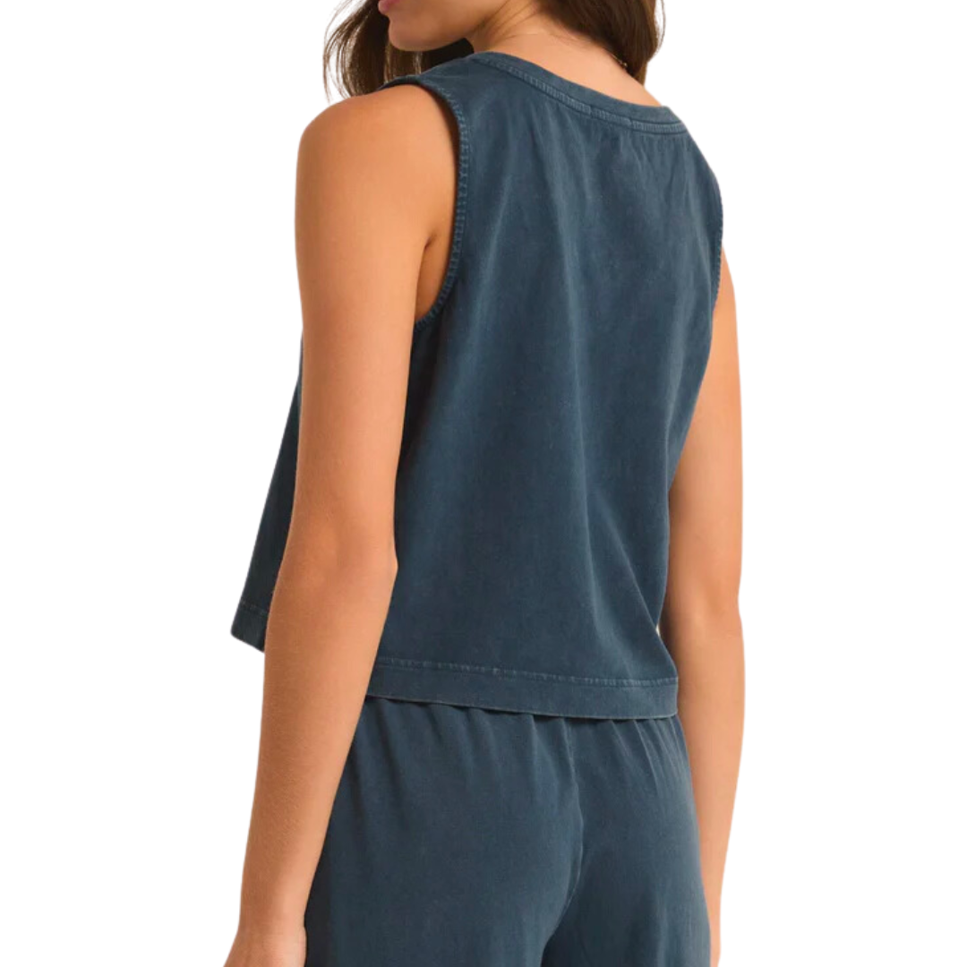 SLOANE VNECK TOP MIDNIGHT