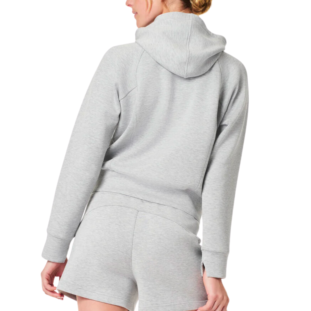 AIRESSENTIALS FULL ZIP HOODIE LIGHT HEATHER GREY