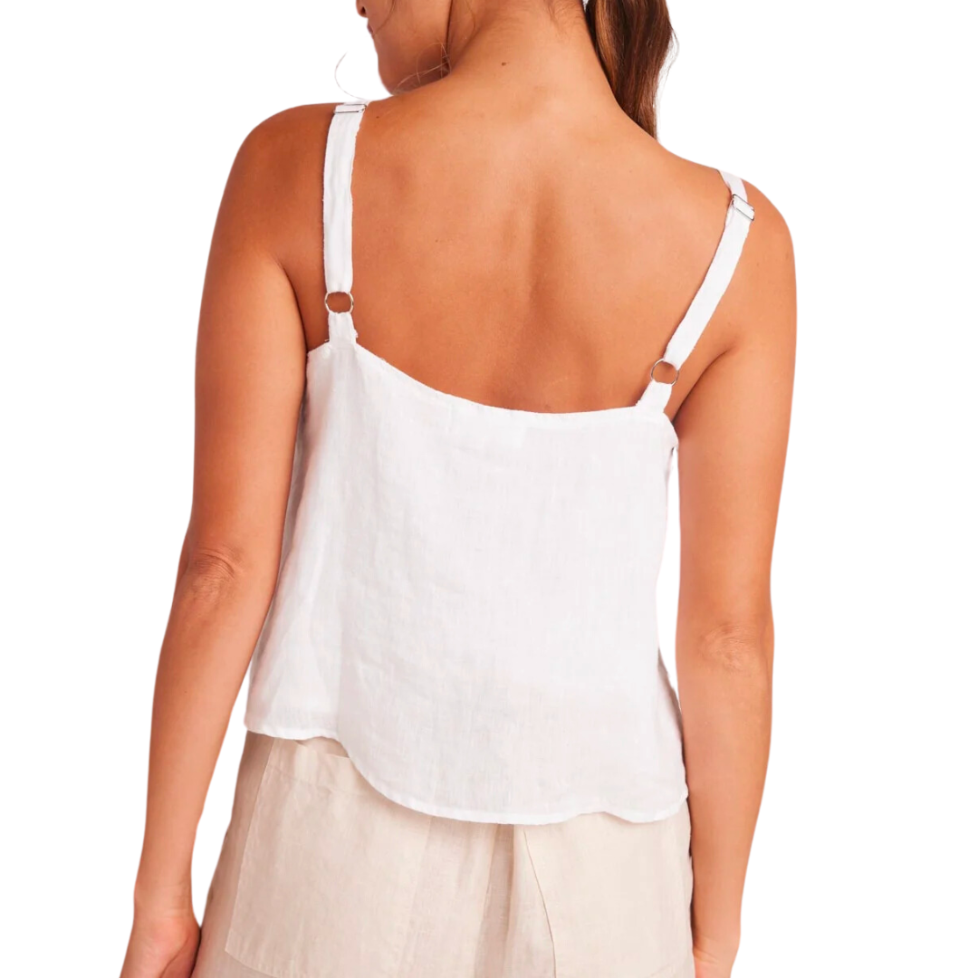 BUTTON FRONT CAMI WHITE