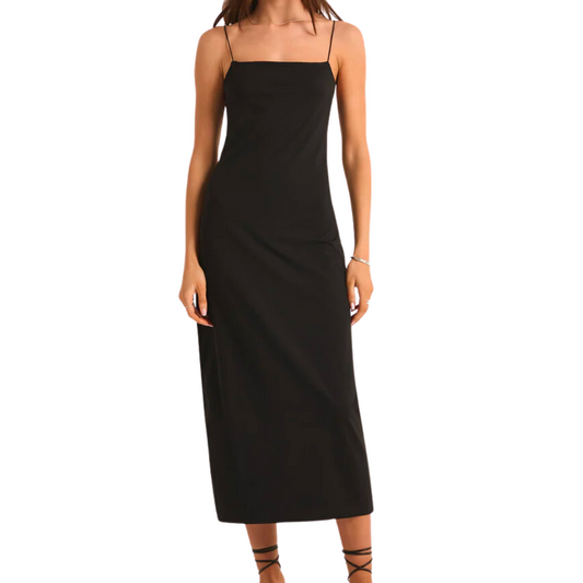 PAULINA SO SMOOTH MIDI DRESS BLACK