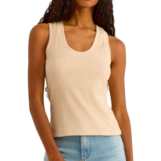 SIRENA RIB TANK TOP LIGHT OATMEAL HEATHER