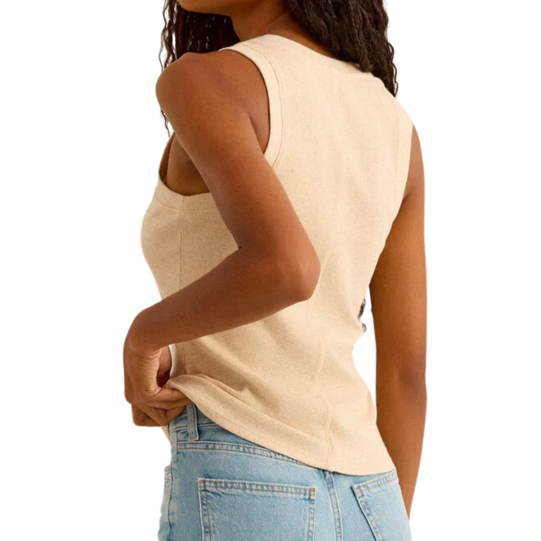 SIRENA RIB TANK TOP LIGHT OATMEAL HEATHER