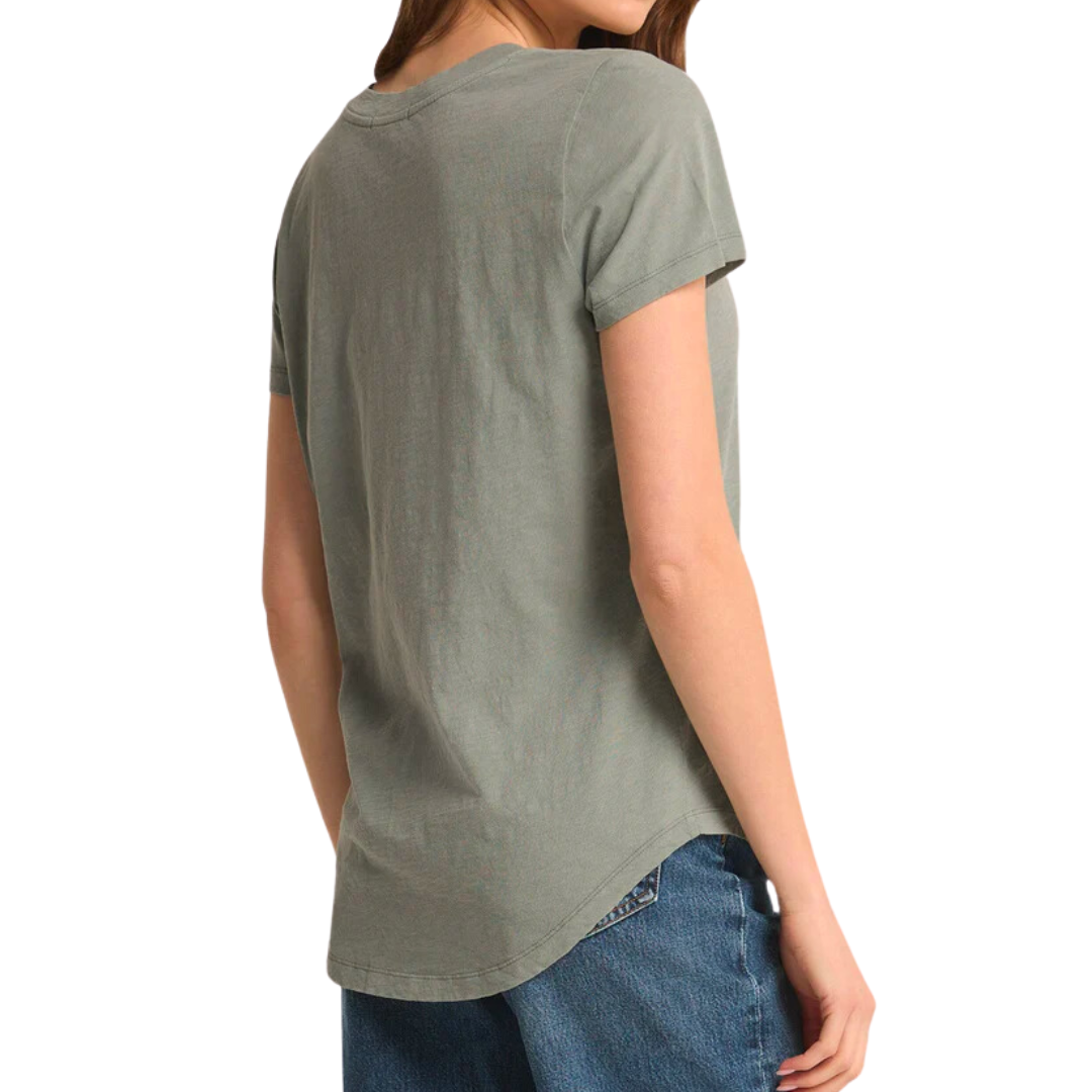 ASHER V-NECK TEE HARBOR GREY