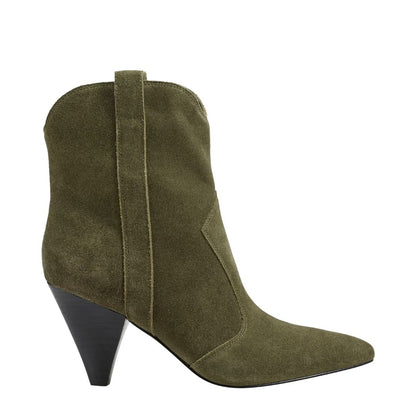 CARISSA HEEL WESTERN BOOT DARK GREEN