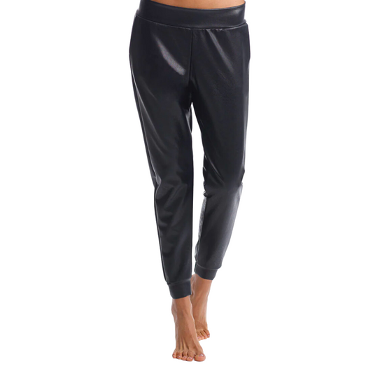 FAUX LEATHER JOGGER BLACK