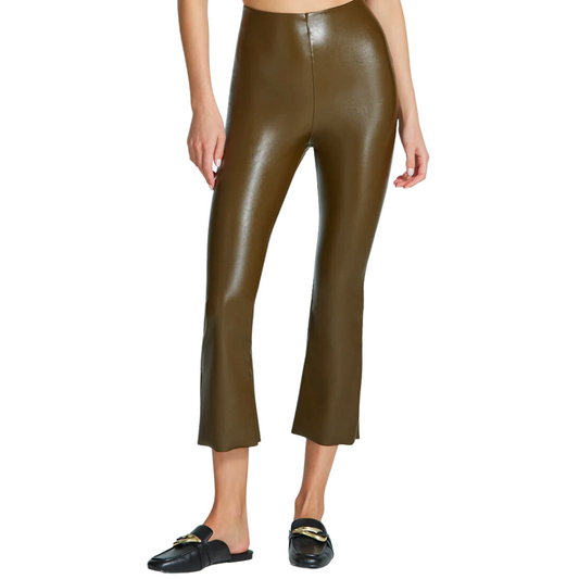 FAUX LEATHER CROPPED FLARE CADET