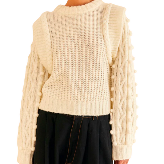OFF WHITE BRAIDED SWEATER