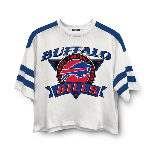BILLS STRIPED CROP TEE VINTAGE WHITE