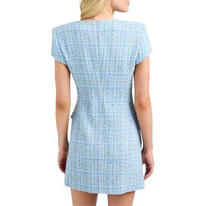 BRUNELLA TWEED DRESS SKY BLUE