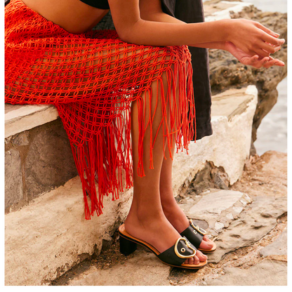 LAIKA BUCKLE HEEL SANDAL BLACK