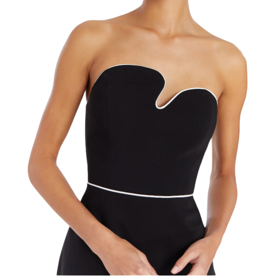 STRAPLESS PUZZLE DRESS WHITE / BLACK