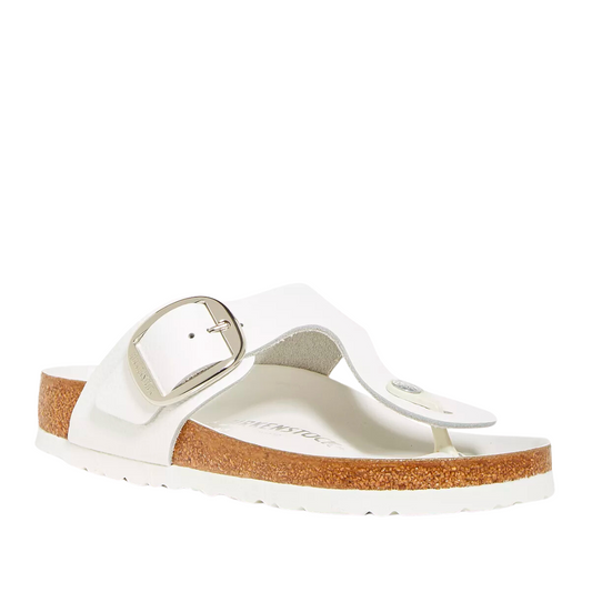 GIZEH BIG BUCKLE SANDAL WHITE