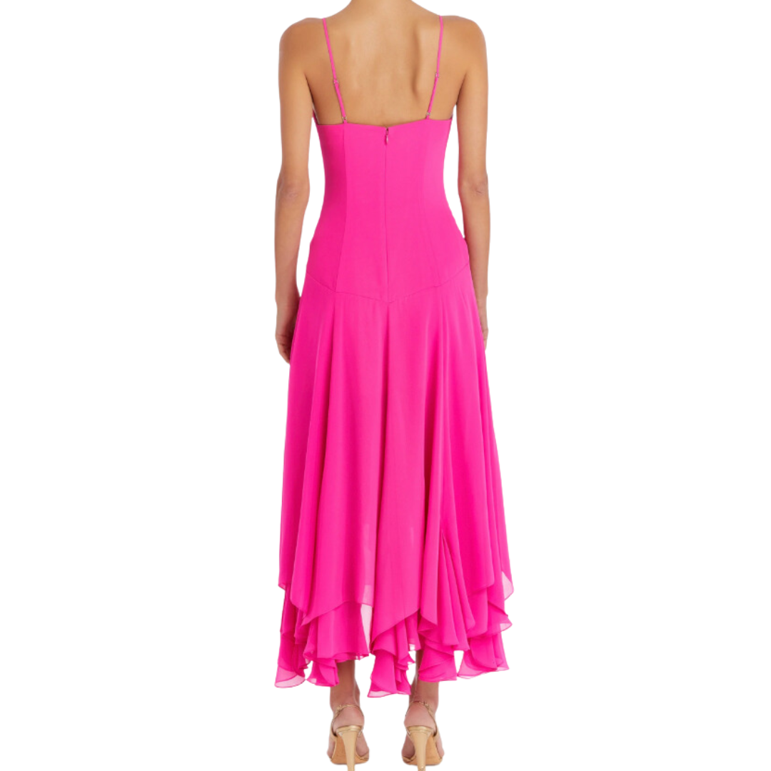 CLEMENZA DRESS HOT PINK