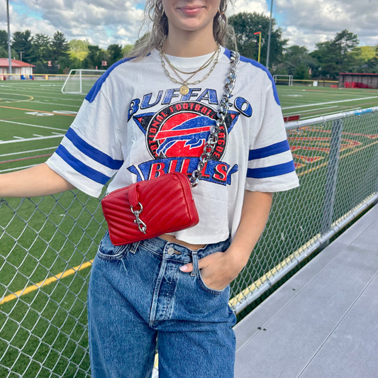 BILLS STRIPED CROP TEE VINTAGE WHITE