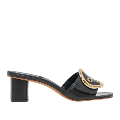 LAIKA BUCKLE HEEL SANDAL BLACK