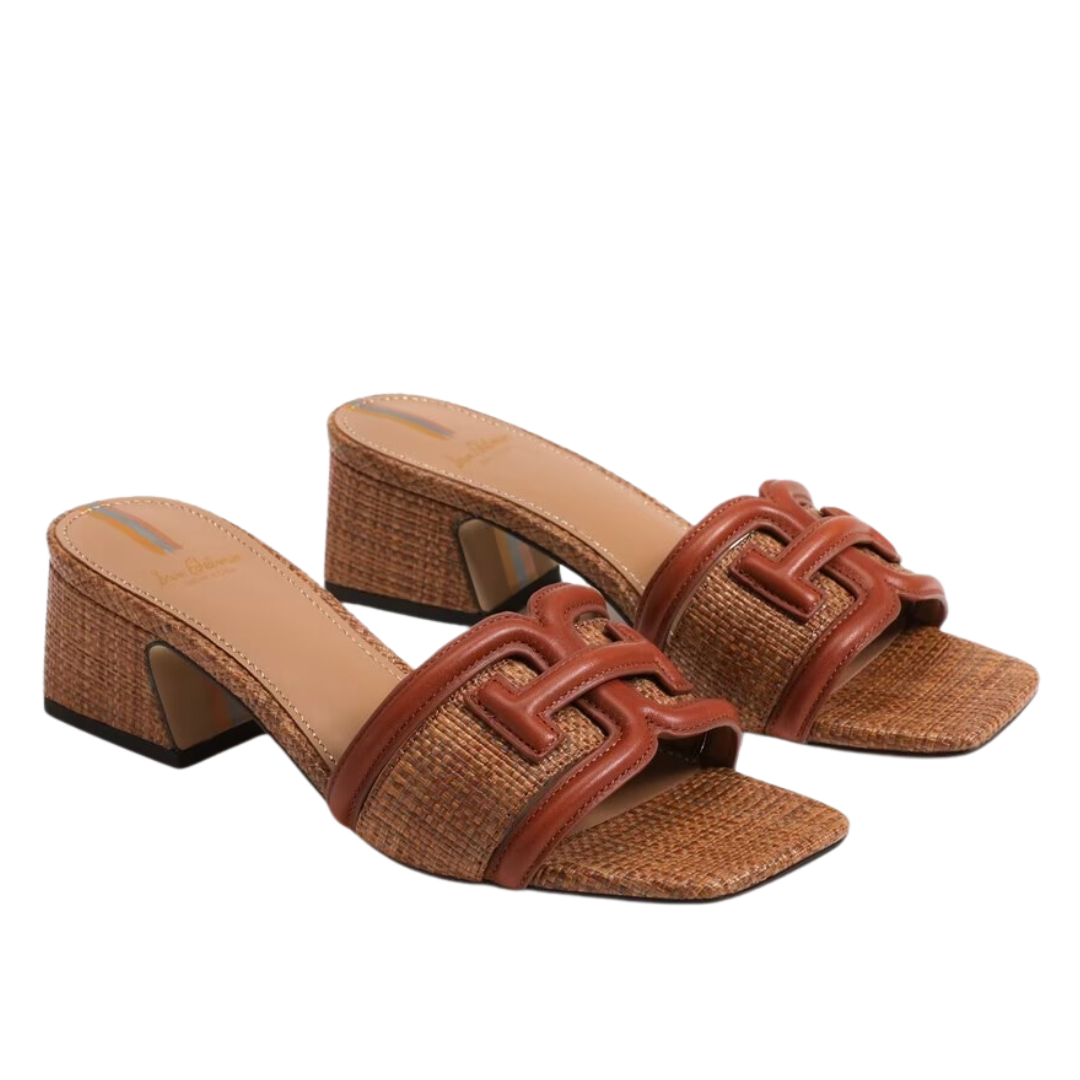 WAYLON BLOCK HEEL SANDAL CUOIO WEAVE