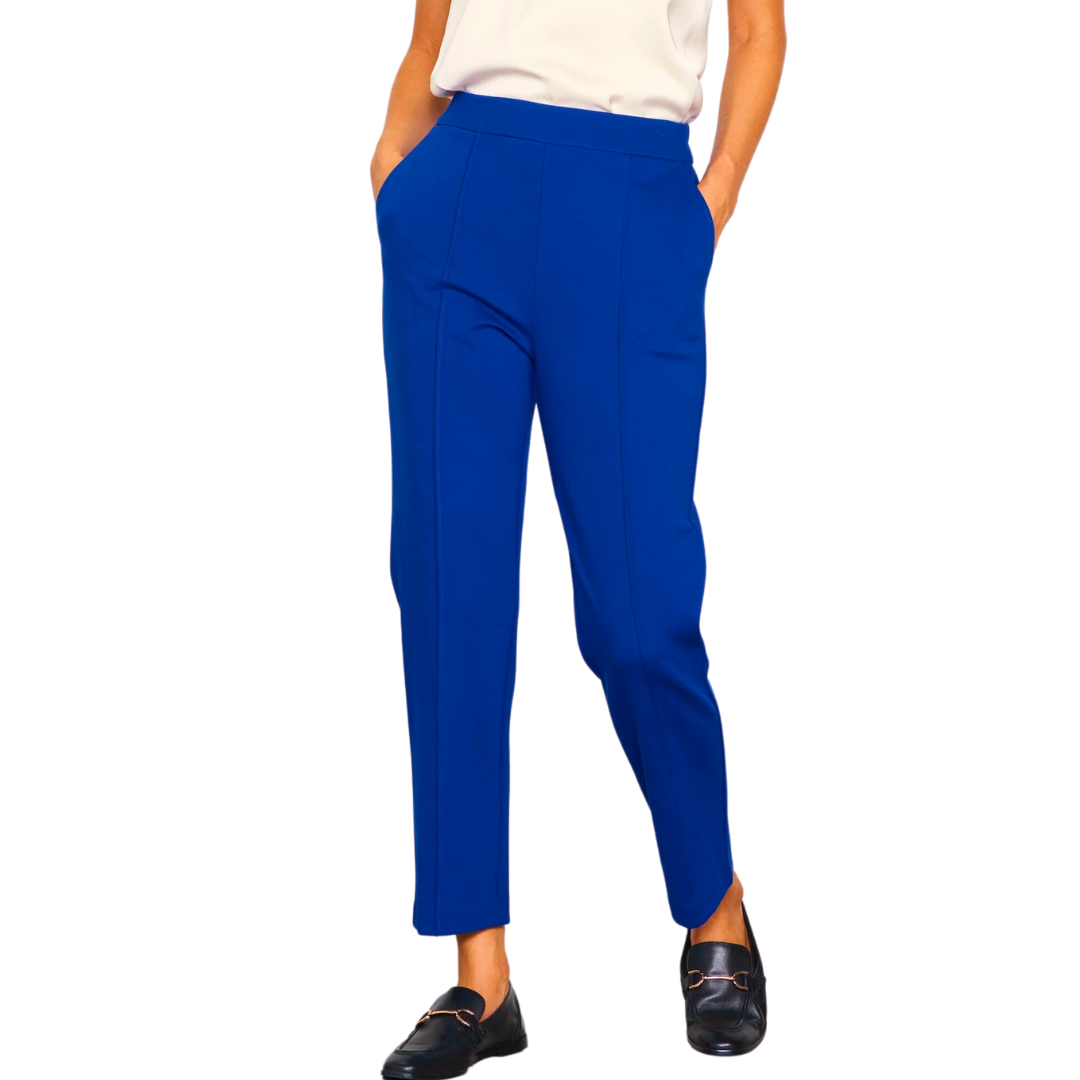 KNIT PINTUCK TROUSER COBALT