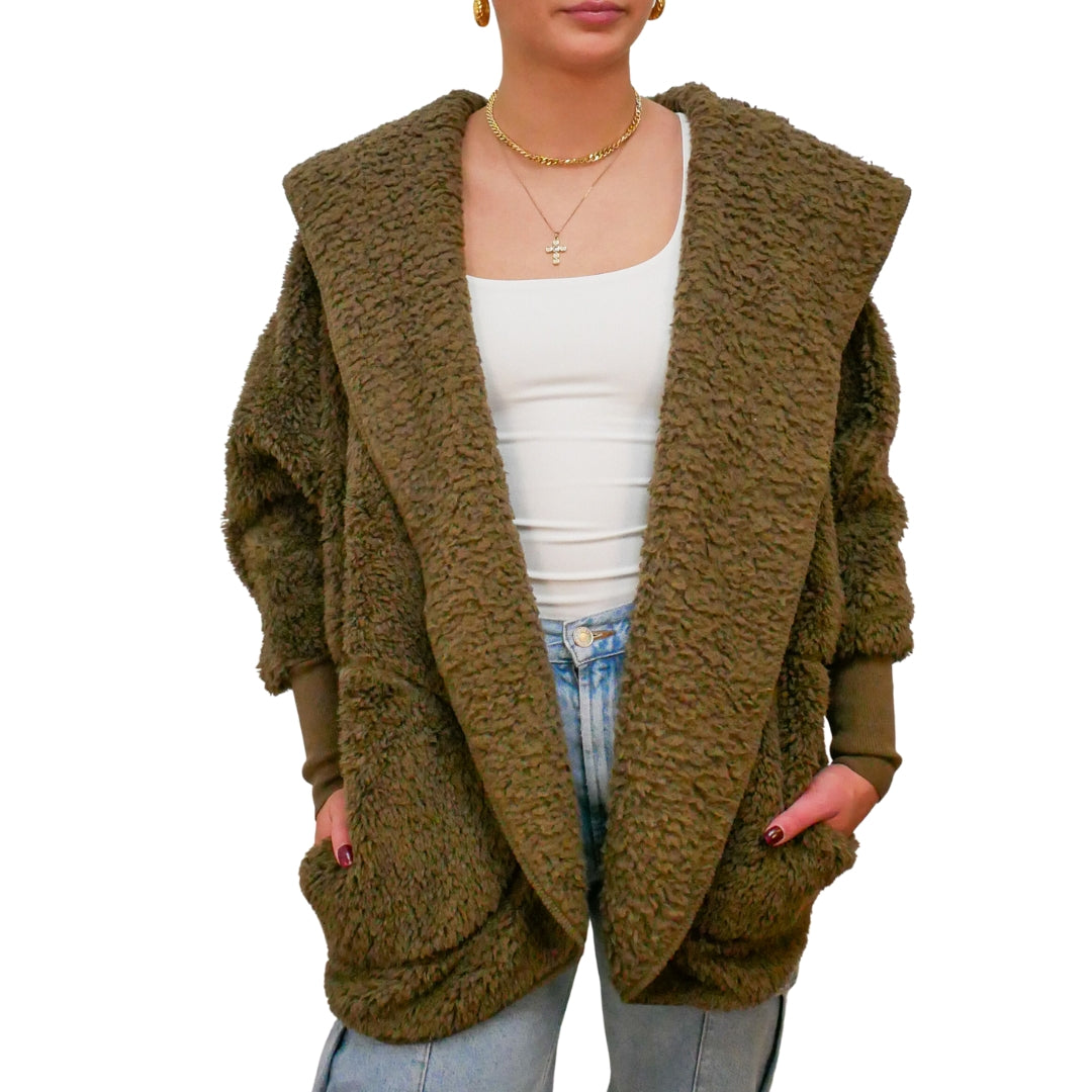 OLIVE SHERPA WRAP