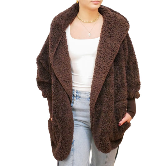 DARK CHOCOLATE SHERPA WRAP