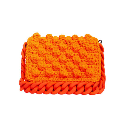 ORANGE BUBBLE BAG WITH ORANGE CHAIN