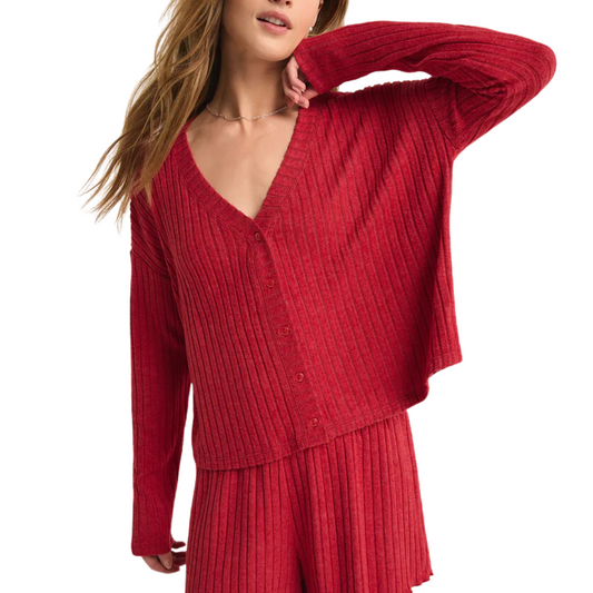 MARA CARDIGAN TOP HAUTE RED