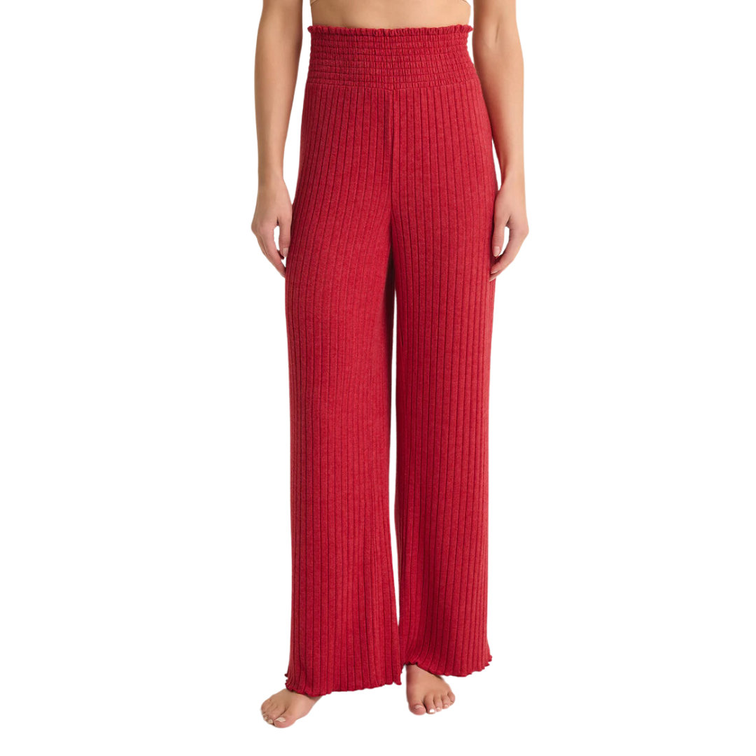 DAWN SMOCKED RIB PANT HAUTE RED