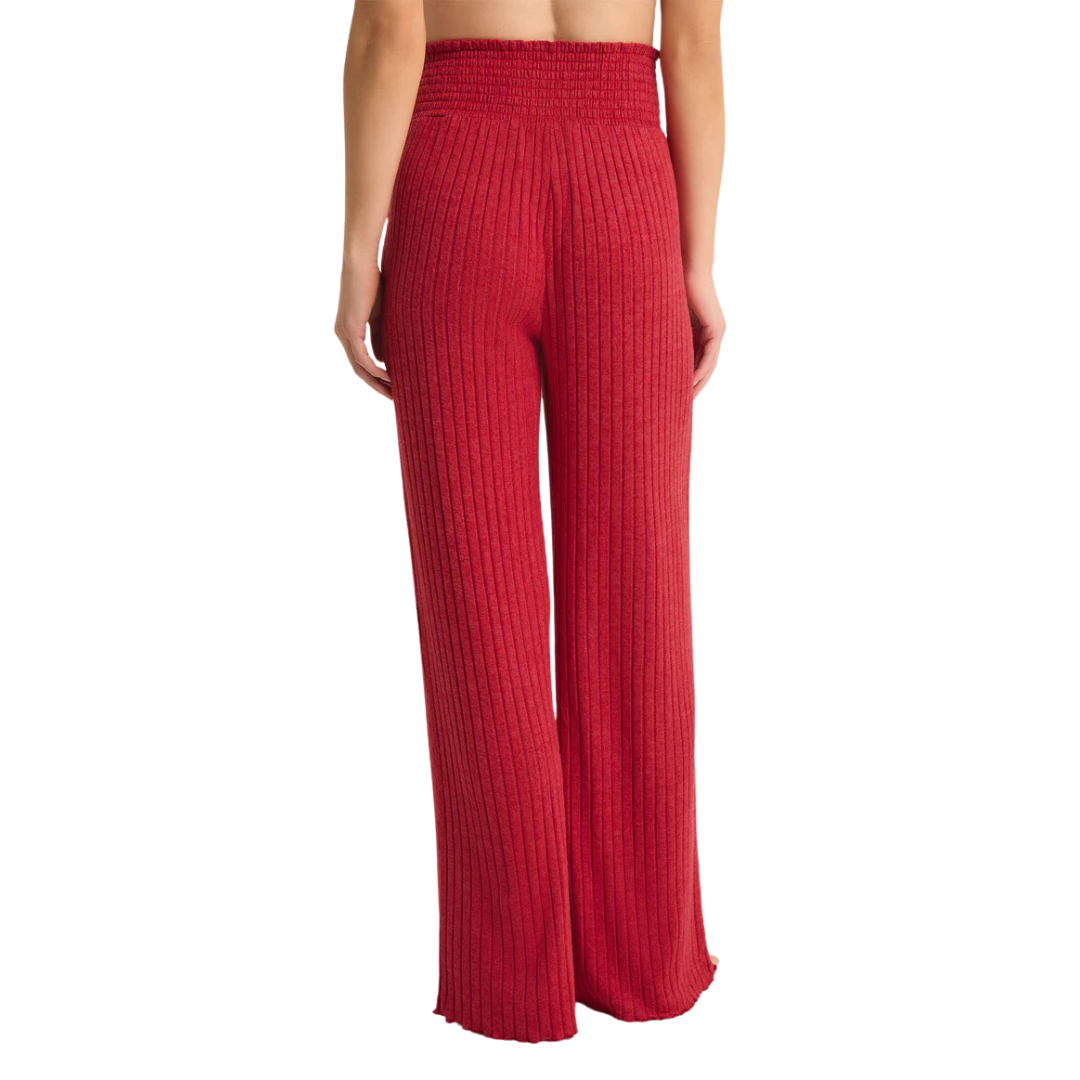 DAWN SMOCKED RIB PANT HAUTE RED