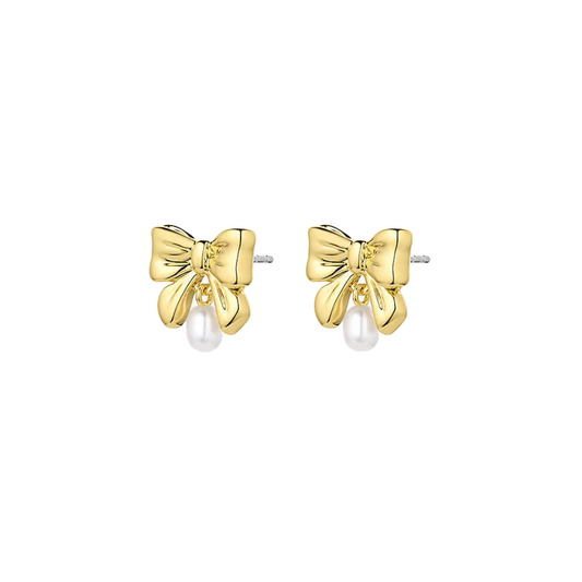 BOW PEARL EARRINGS