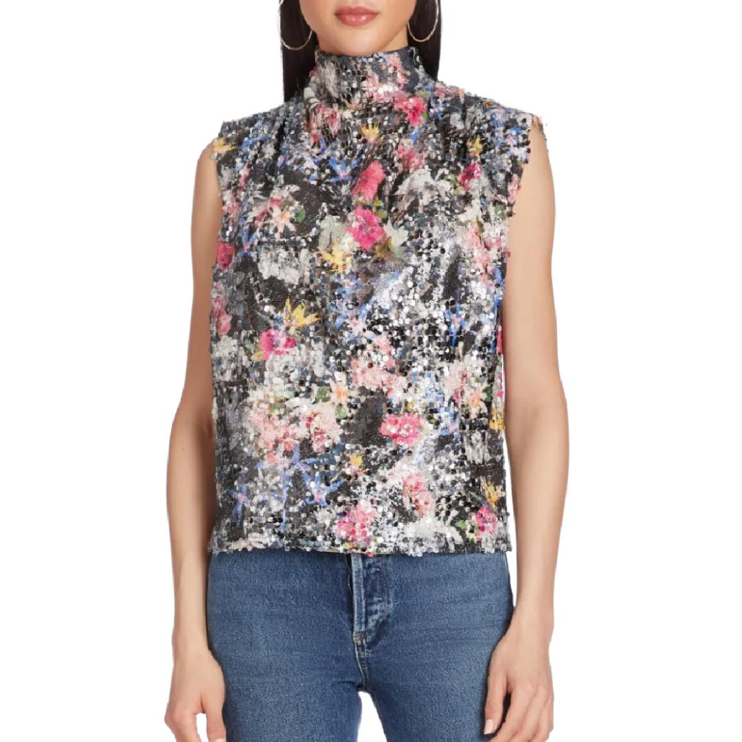 MIDDLETON TOP PRINTED SEQUIN