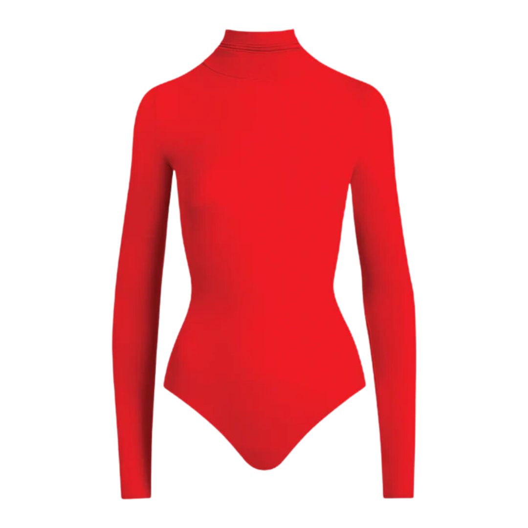 BALLET TURTLENECK BODYSUIT SCARLET