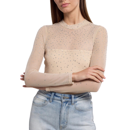 BRODY CRYSTAL BODYSUIT BONE