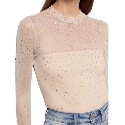 BRODY CRYSTAL BODYSUIT BONE