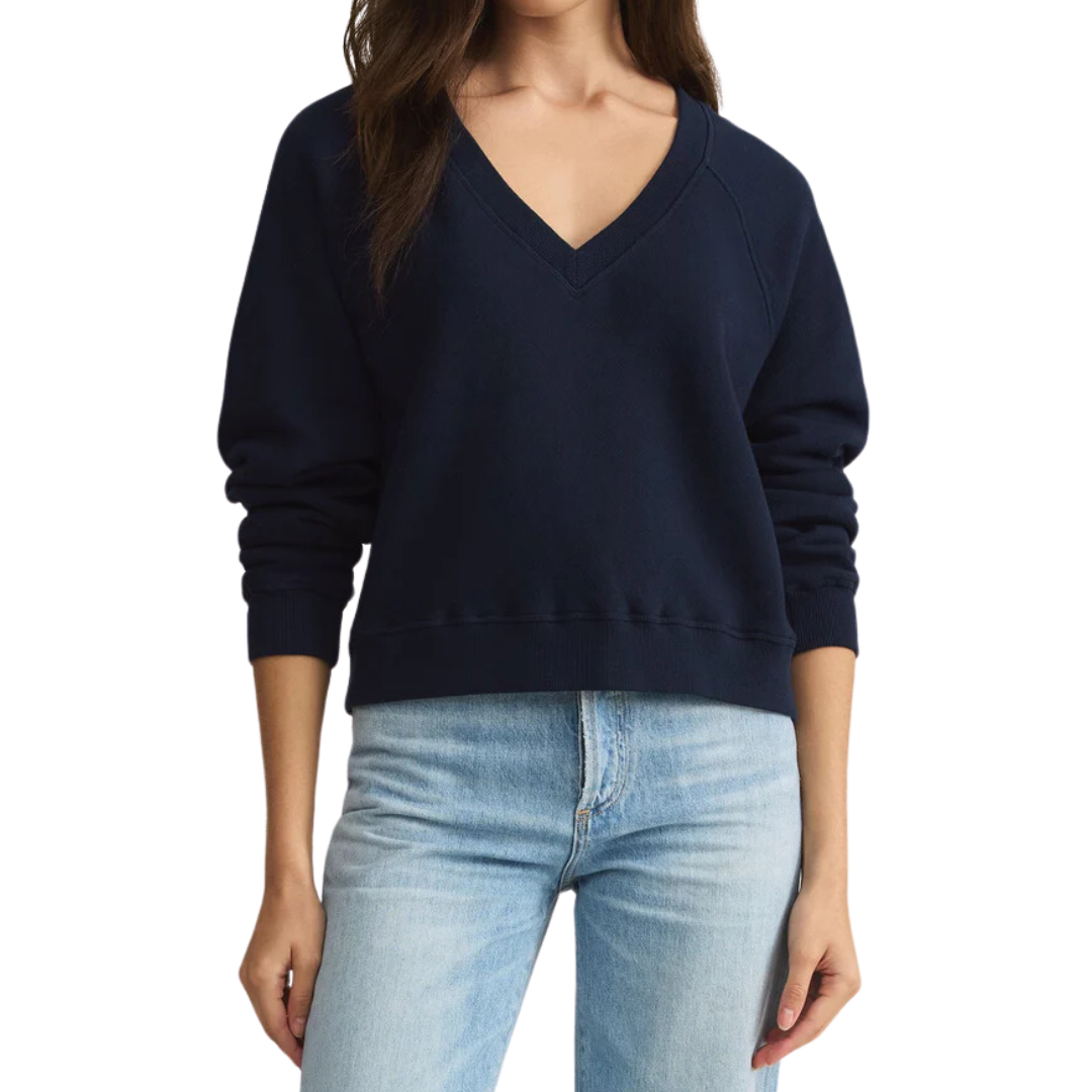 AVENUE V NECK SWEATSHIRT ECLIPSE