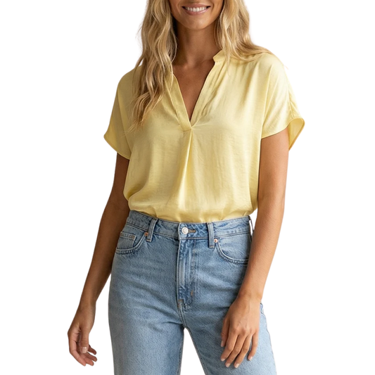 DROP SHOULDER BLOUSE PALE BANANA