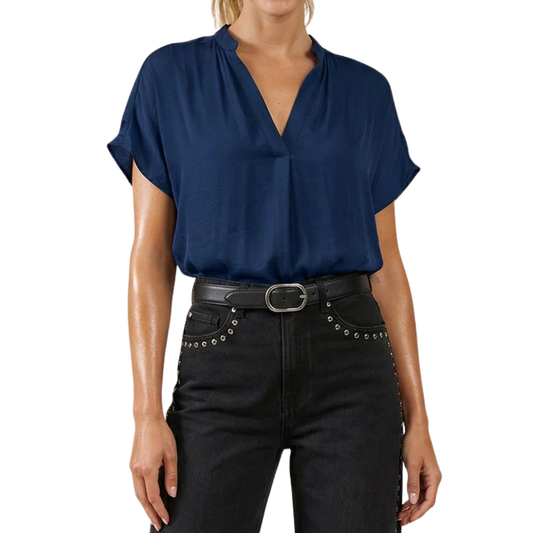 DROP SHOULDER BLOUSE NAVY
