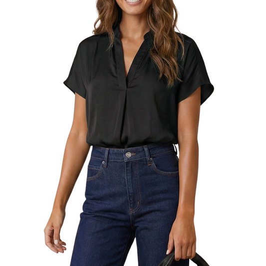 DROP SHOULDER BLOUSE BLACK