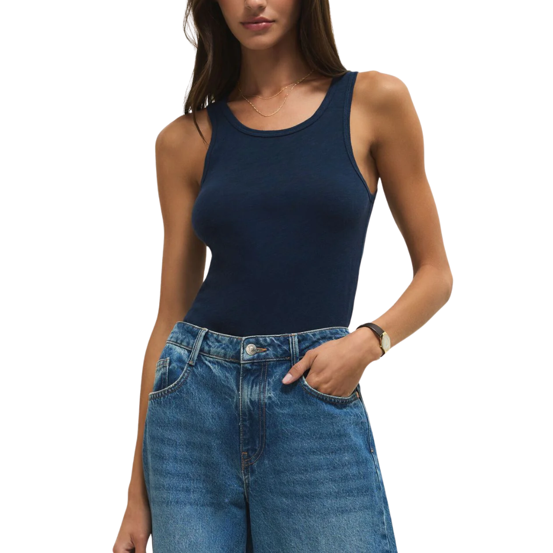 CLASSIC SLUB SCOOP TANK INDIGO