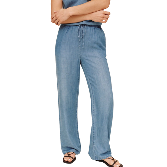 WIDE LEG DRAWSTRING PANT INDIGO HARBOR