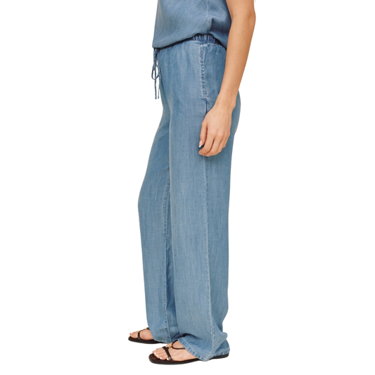 WIDE LEG DRAWSTRING PANT INDIGO HARBOR
