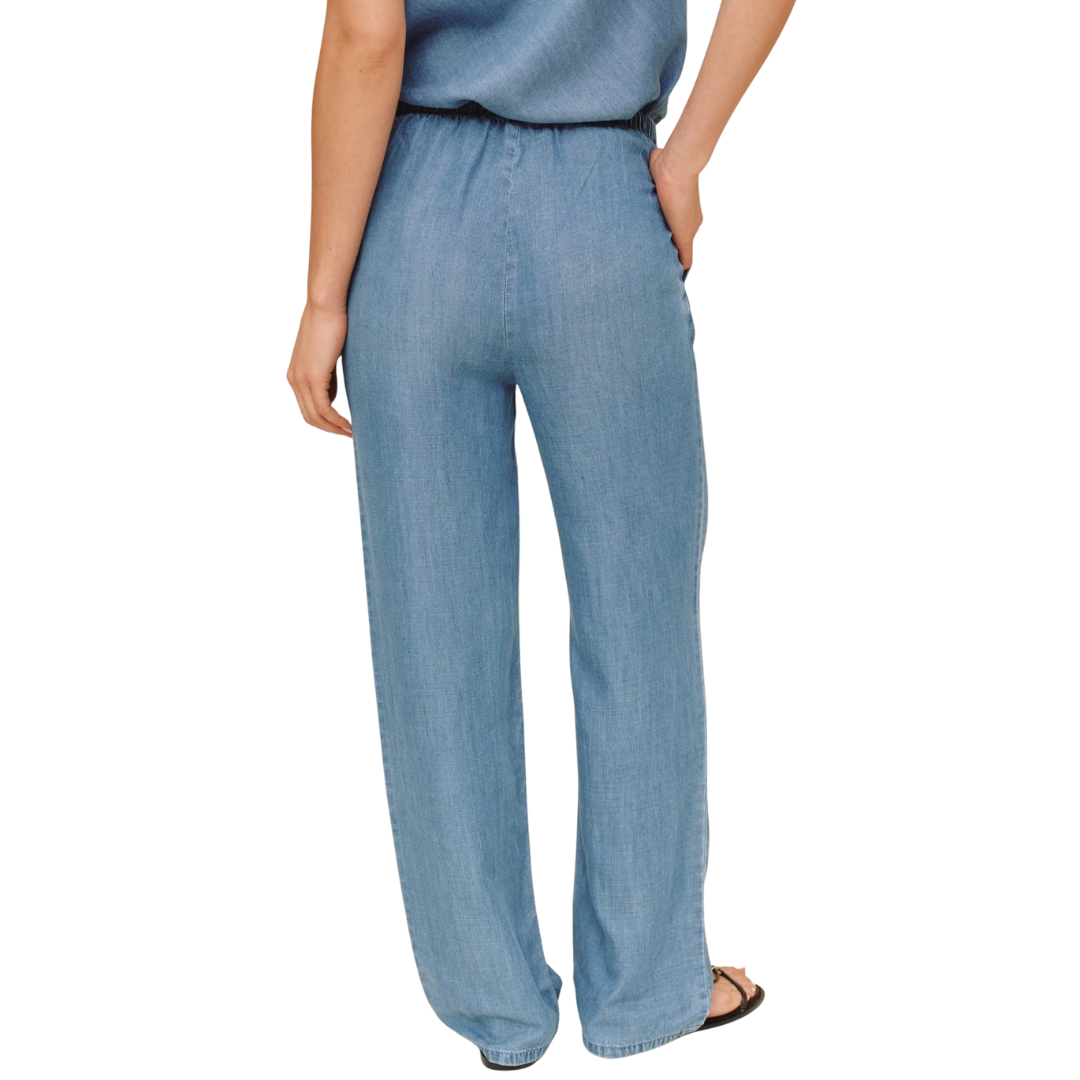 WIDE LEG DRAWSTRING PANT INDIGO HARBOR
