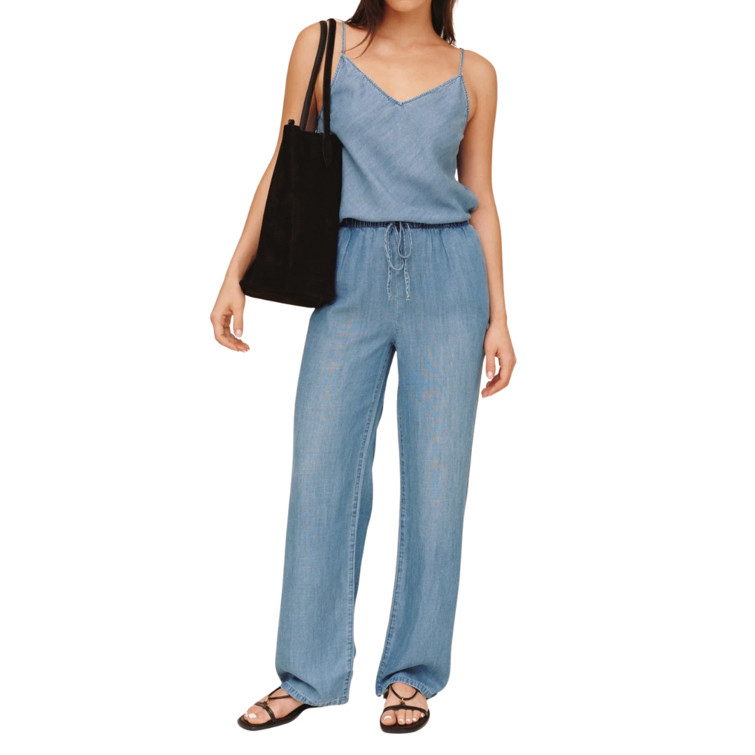 WIDE LEG DRAWSTRING PANT INDIGO HARBOR