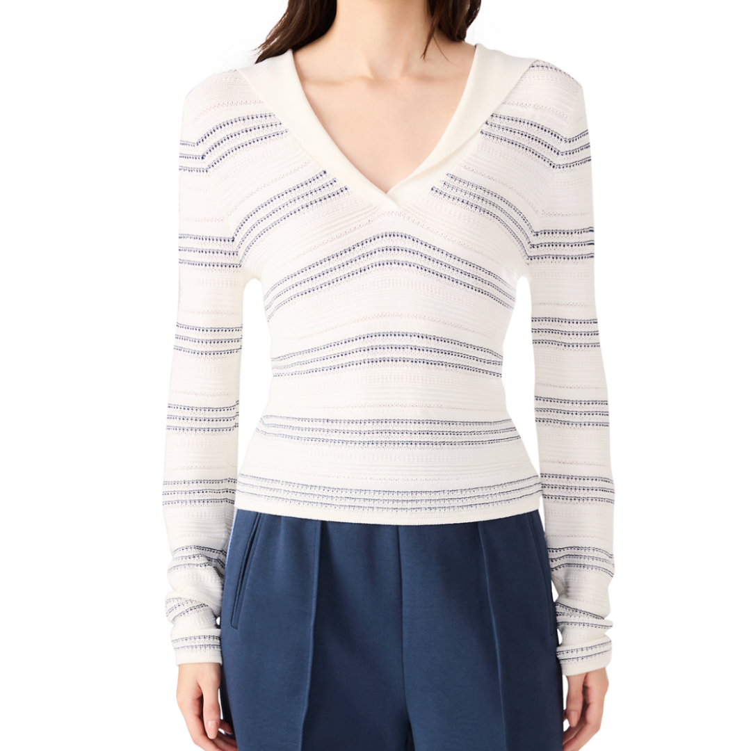 YVETE SWEATER NAVY STRIPE