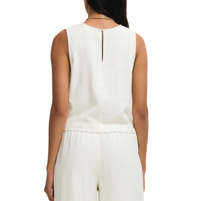 SLOANE LINEN TOP WHITE