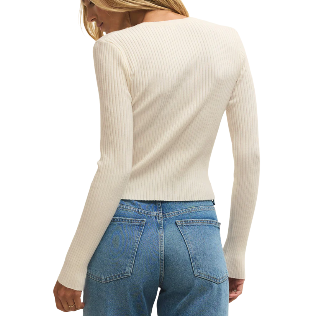 PATRICE RIB CARDIGAN CLOUD