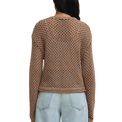 CALA SHIMMER CROCHET SWEATER