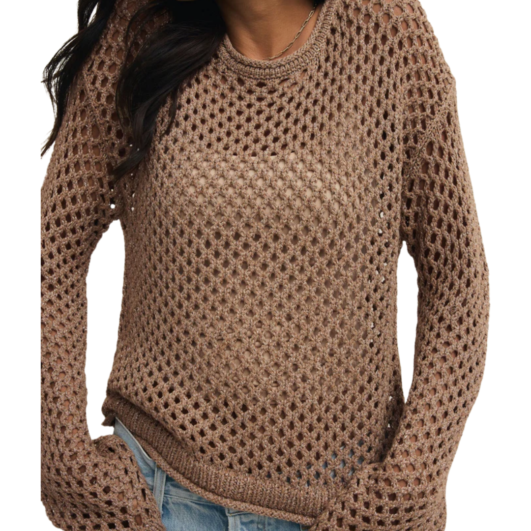 CALA SHIMMER CROCHET SWEATER